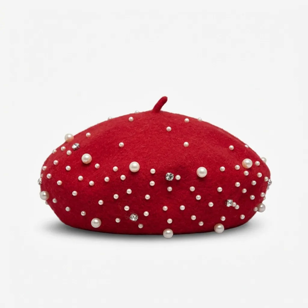 Beret Femme Avec Perle