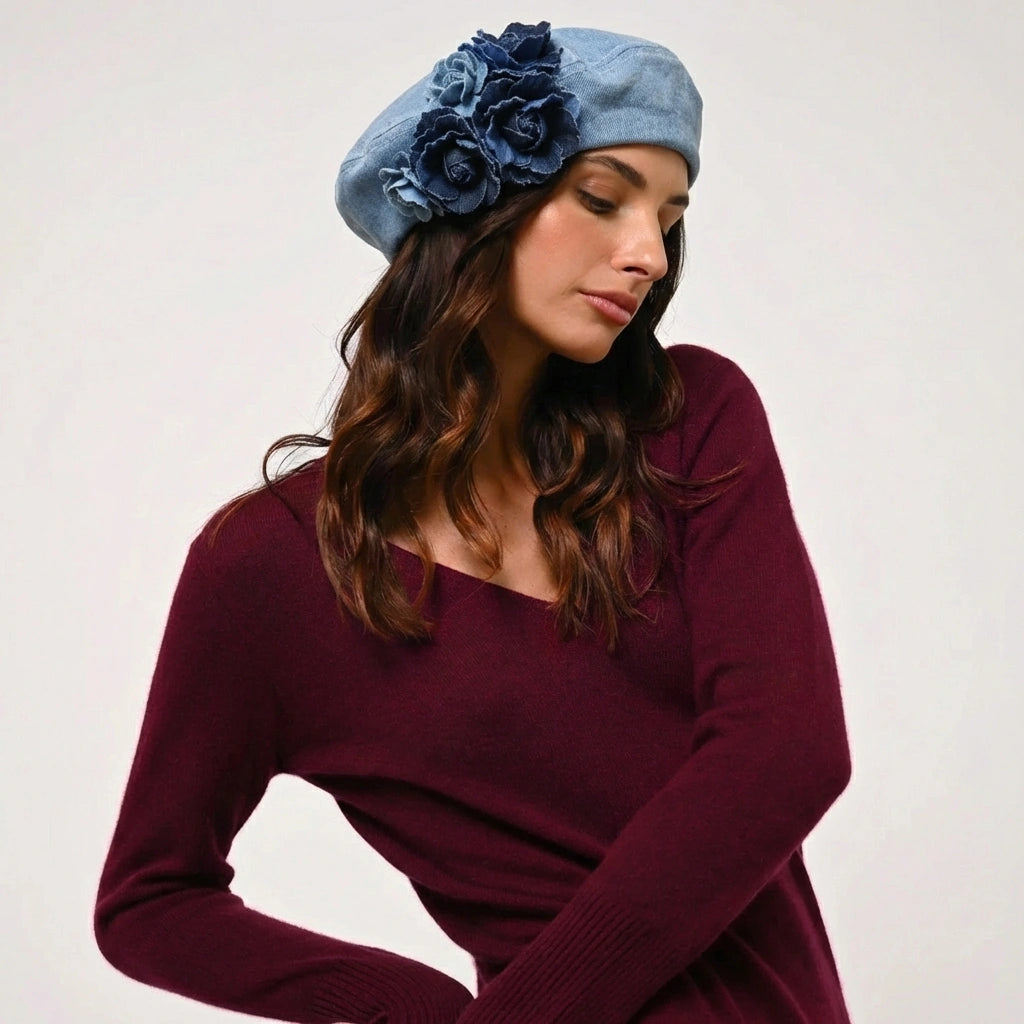Beret Avec Fleur