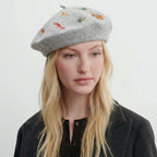 Beret Avec Broderies Femme