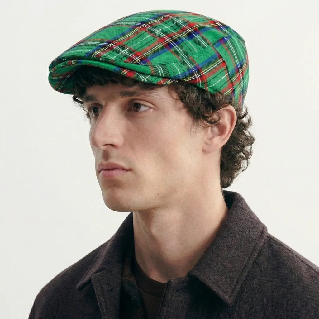Beret Casquette Carreaux Homme