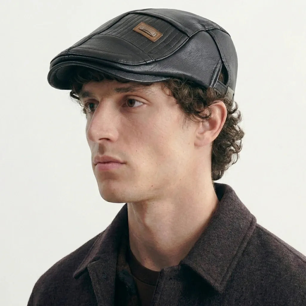 Casquette Beret Homme Cuir