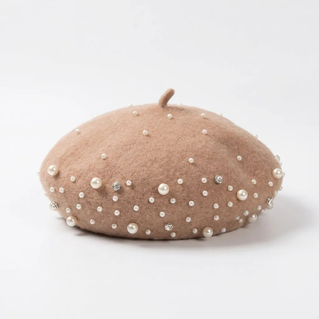Beret Femme Avec Perle