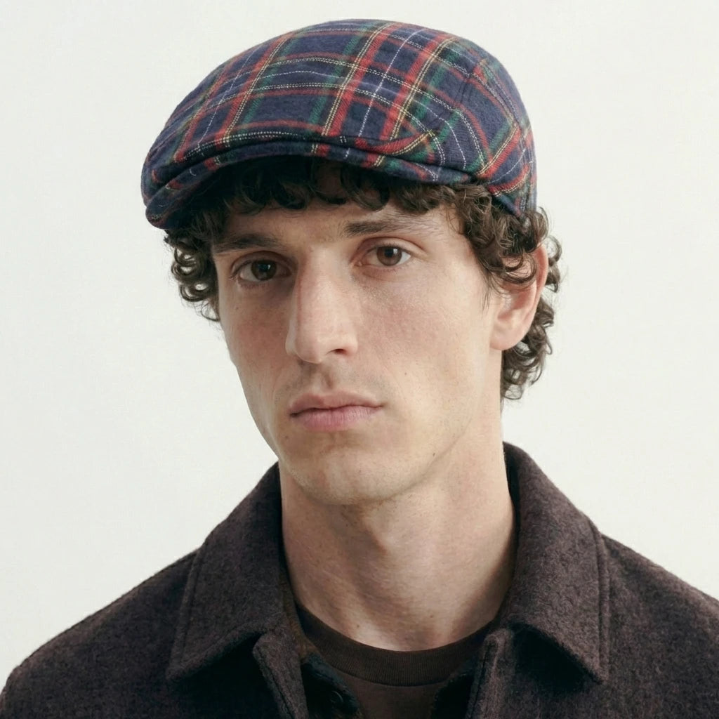 Beret Casquette Carreaux Homme