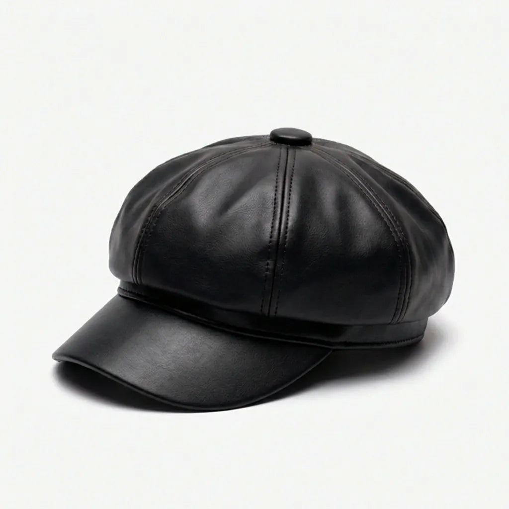 Casquette Beret Cuir Femme