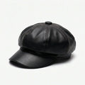 Casquette Beret Cuir Femme