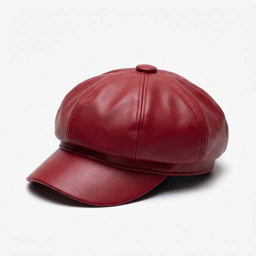 Casquette Beret Cuir Femme