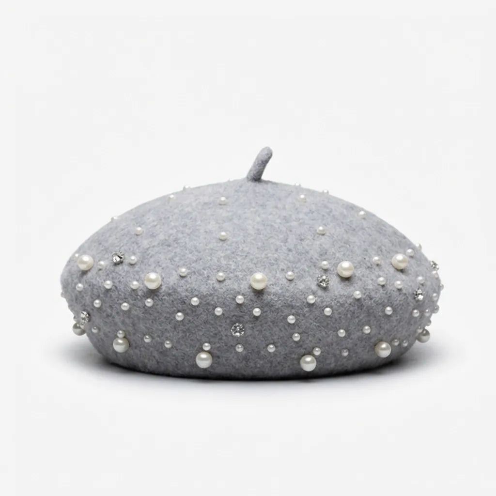 Beret Femme Avec Perle
