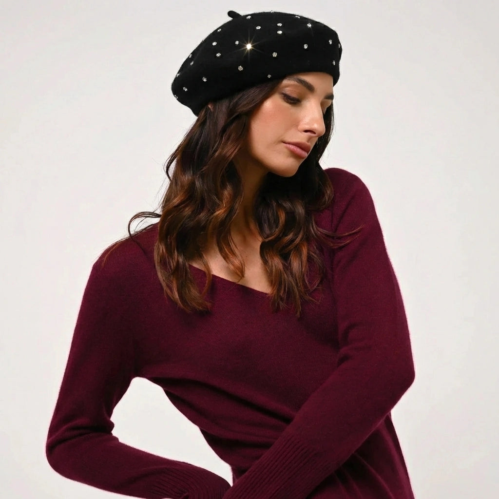 Beret Basque Avec Perles
