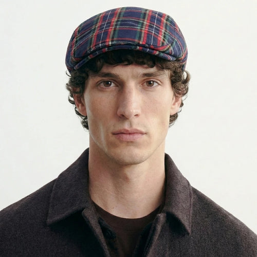 Beret Casquette Carreaux Homme
