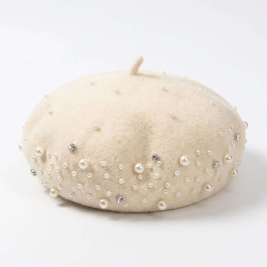 Beret Femme Avec Perle