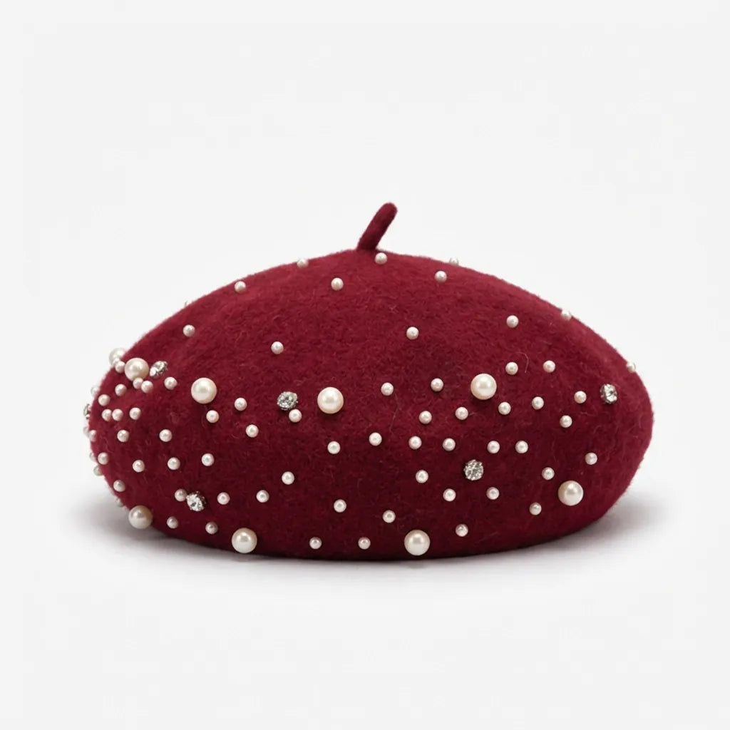 Beret Femme Avec Perle