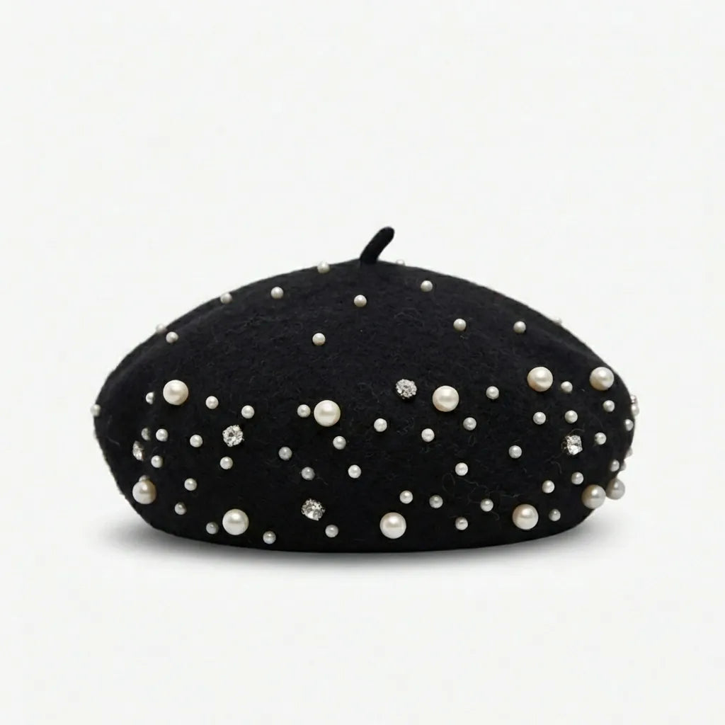 Beret Femme Avec Perle