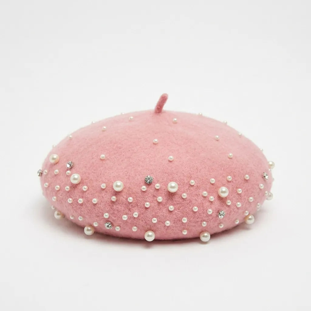 Beret Femme Avec Perle