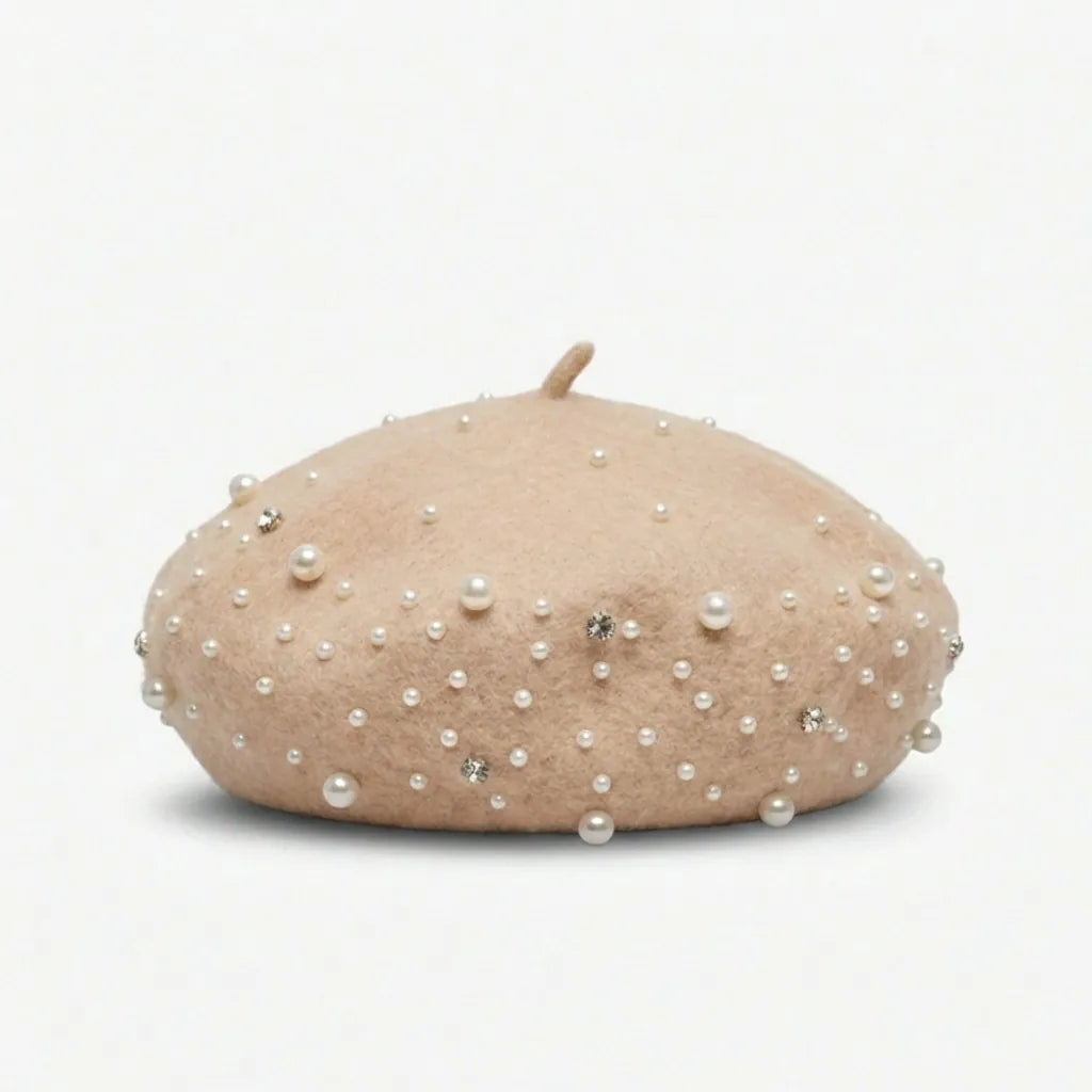 Beret Femme Avec Perle