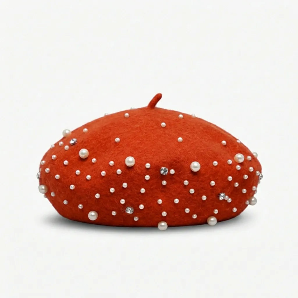 Beret Femme Avec Perle