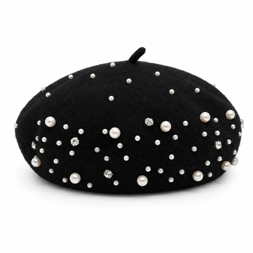 Beret Femme Avec Perle
