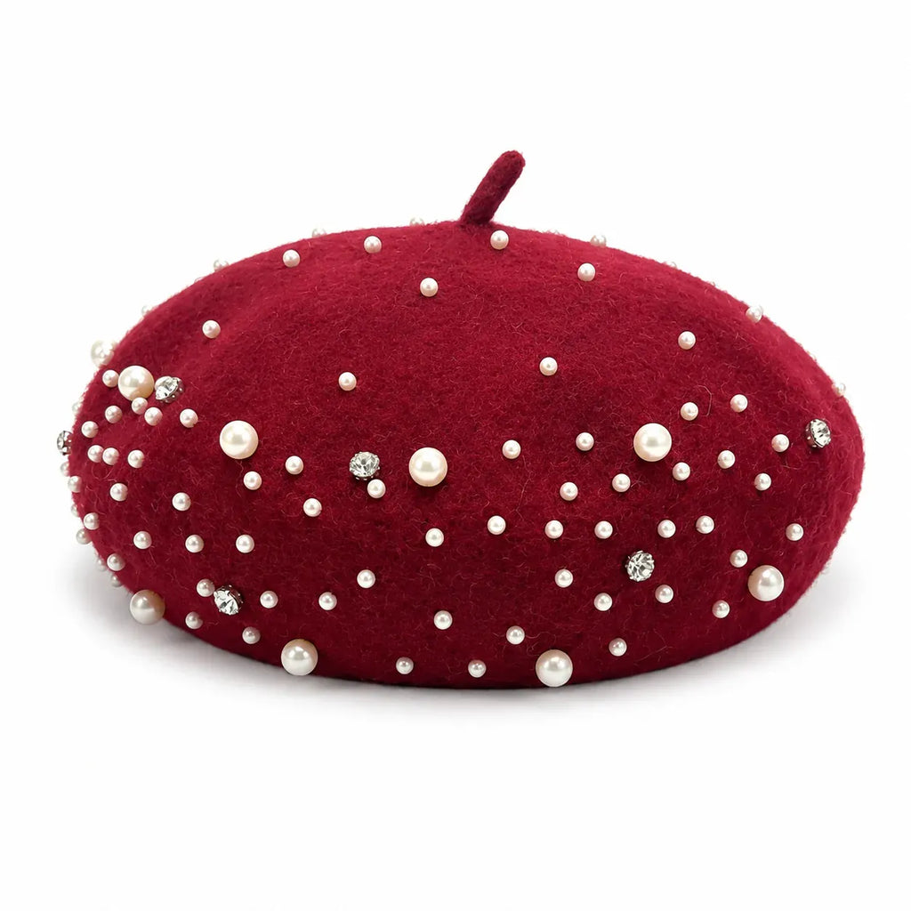 Beret Femme Avec Perle