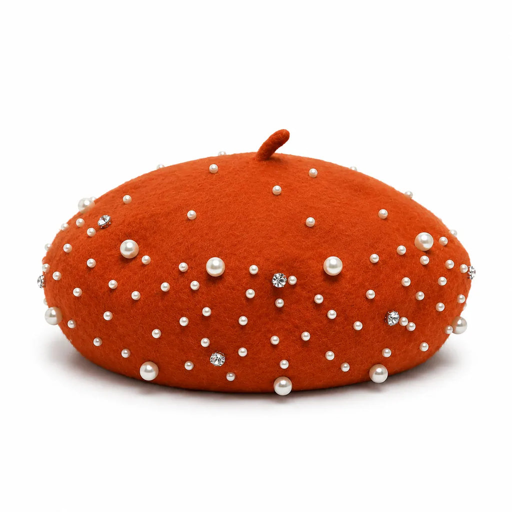 Beret Femme Avec Perle