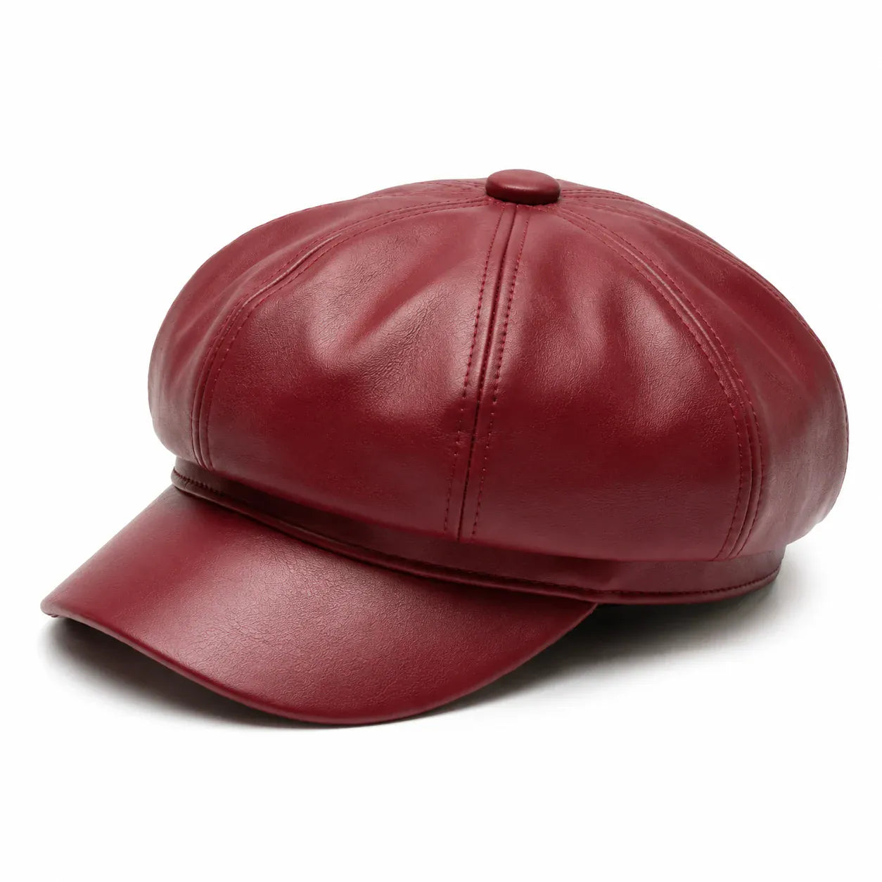 Casquette Gavroche Cuir Femme