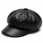 Casquette Gavroche Cuir Femme