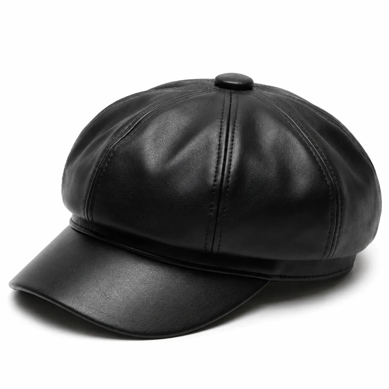 Casquette Gavroche Cuir Femme