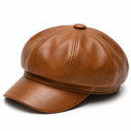 Casquette Gavroche Cuir Femme