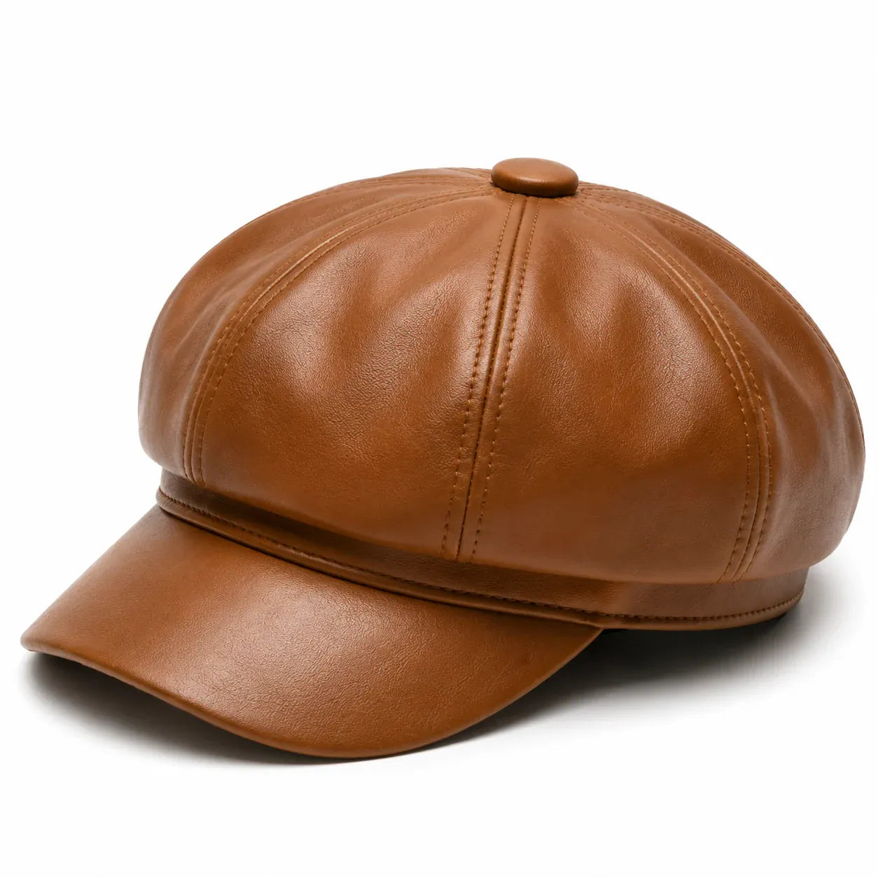 Casquette Gavroche Cuir Femme
