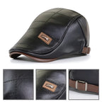 Casquette Beret Cuir Homme