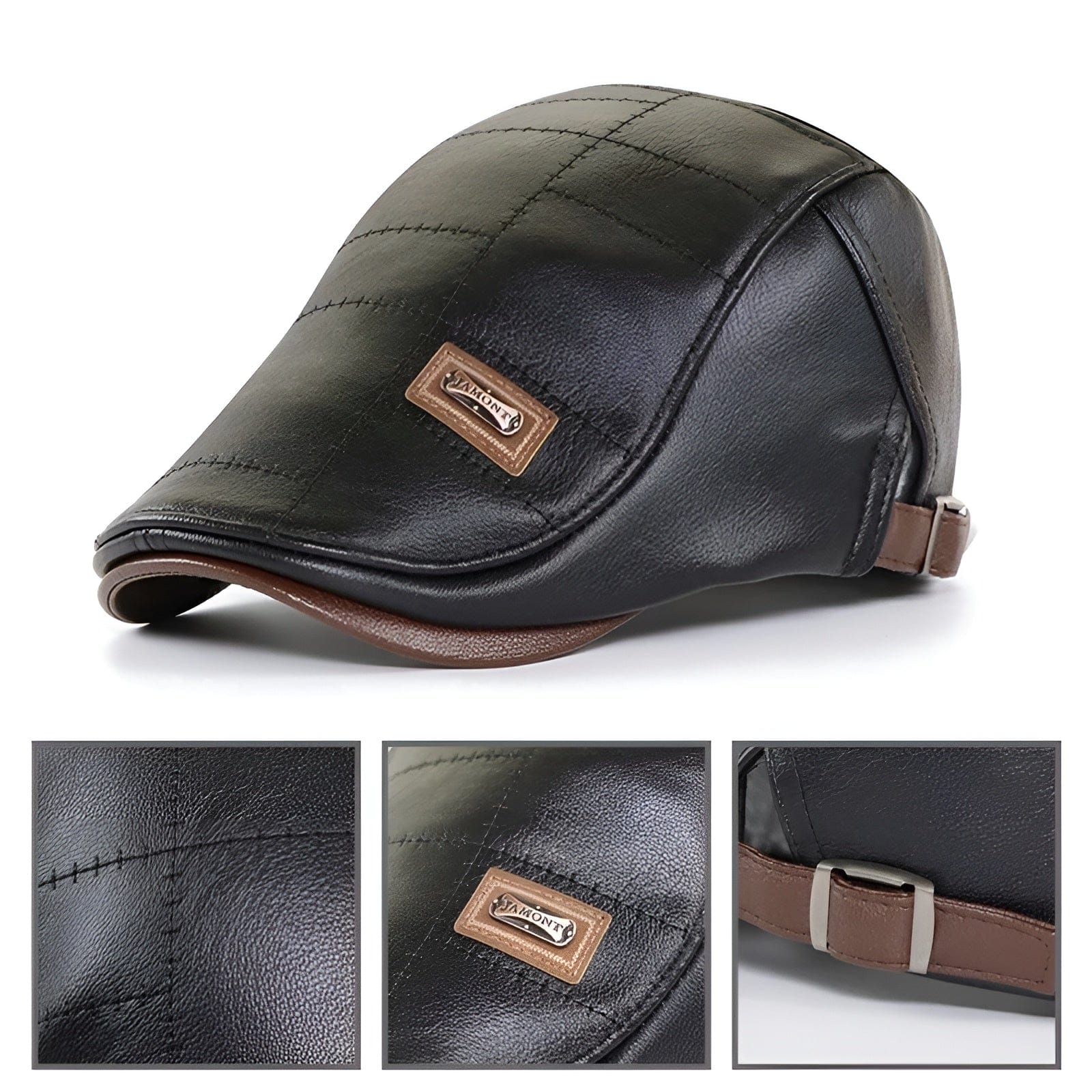 Casquette Beret Cuir Homme