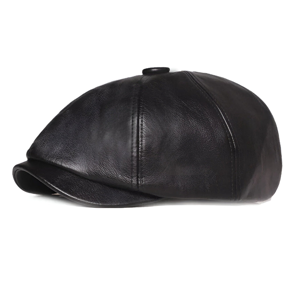 Casquette Gavroche Cuir Homme