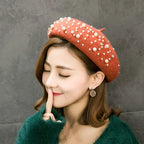 Beret Femme Avec Perle