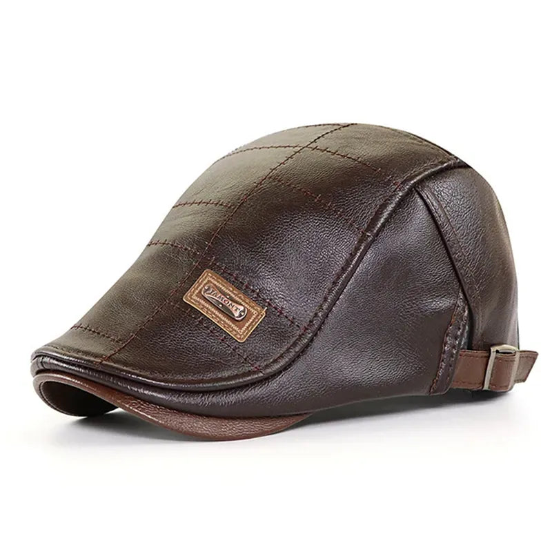 Casquette Beret Cuir Homme