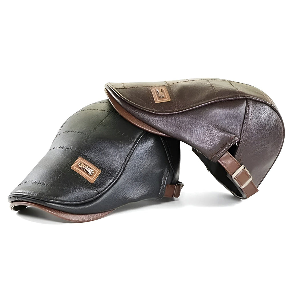 Casquette Beret Cuir Homme