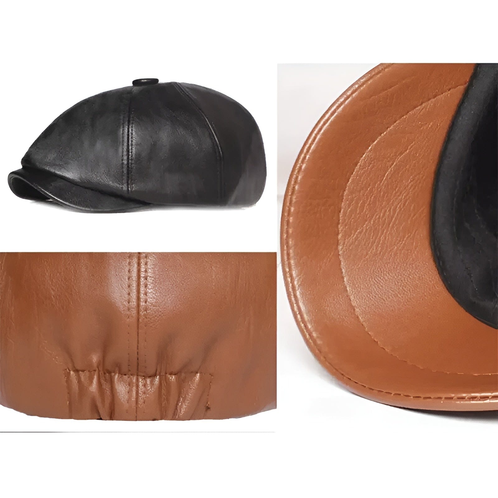 Casquette Gavroche Cuir Homme